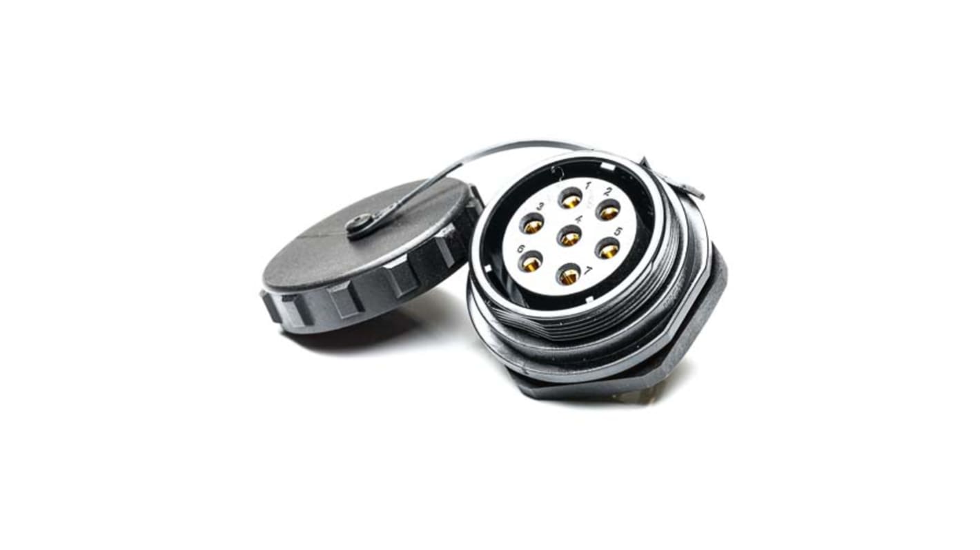 Conector circular RS PRO hembra de 7 vías hembra, Montaje trasero, IP68