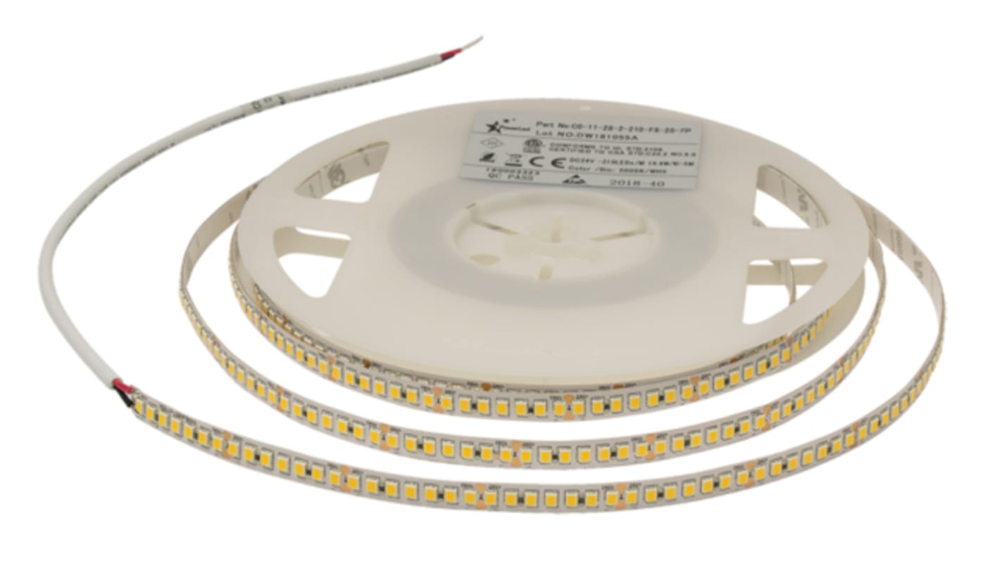 PowerLED Sunpower LED-Streifen, Weiß, 5000mm x 8mm 24V dc 210LEDs/M