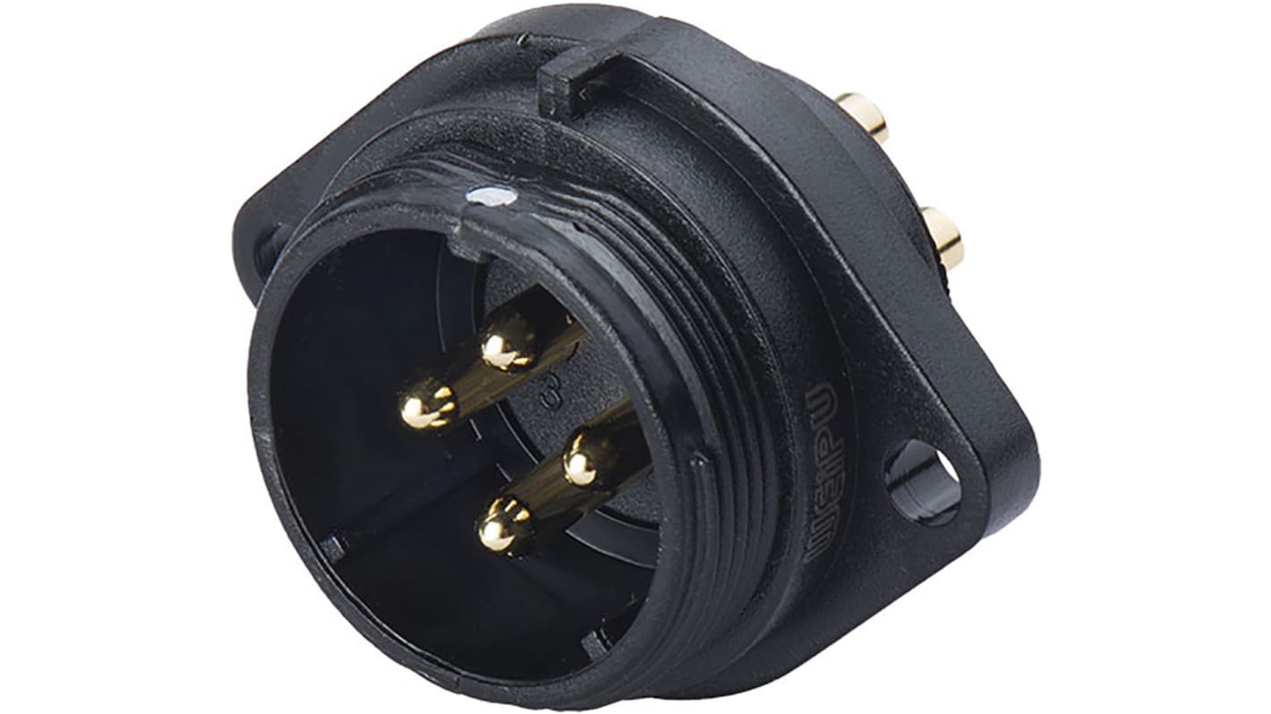 RS PRO Circular Connector, 4 Contacts, Flange Mount, Socket, Male, IP68