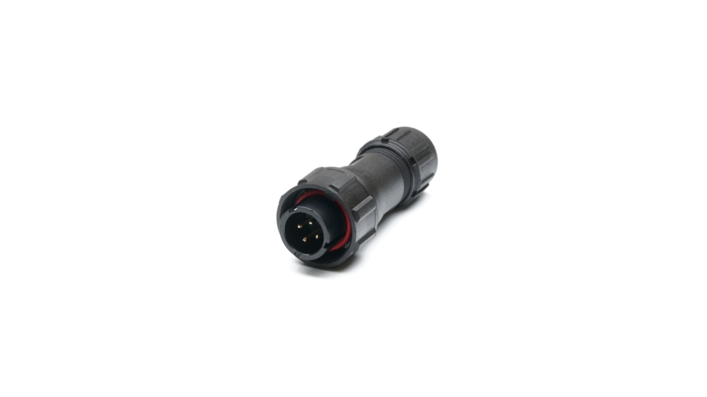 Conector circular RS PRO macho de 4 vías macho, montaje aéreo, IP67