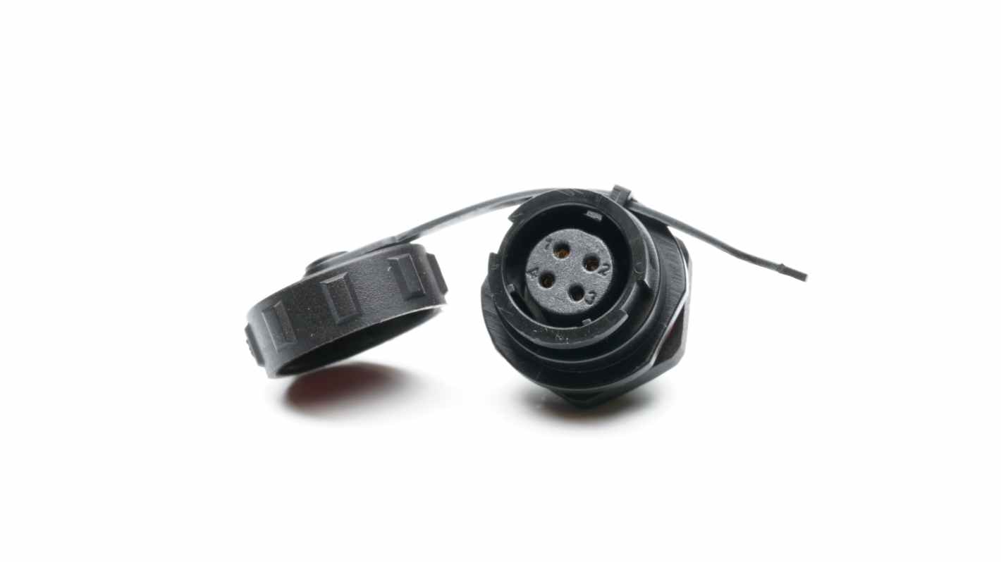 Conector circular RS PRO hembra de 4 vías hembra, Montaje frontal, IP67