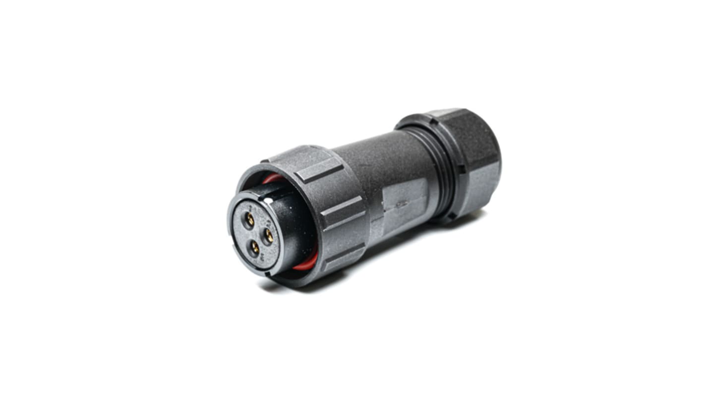 Conector circular RS PRO macho de 3 vías hembra, montaje aéreo, IP67