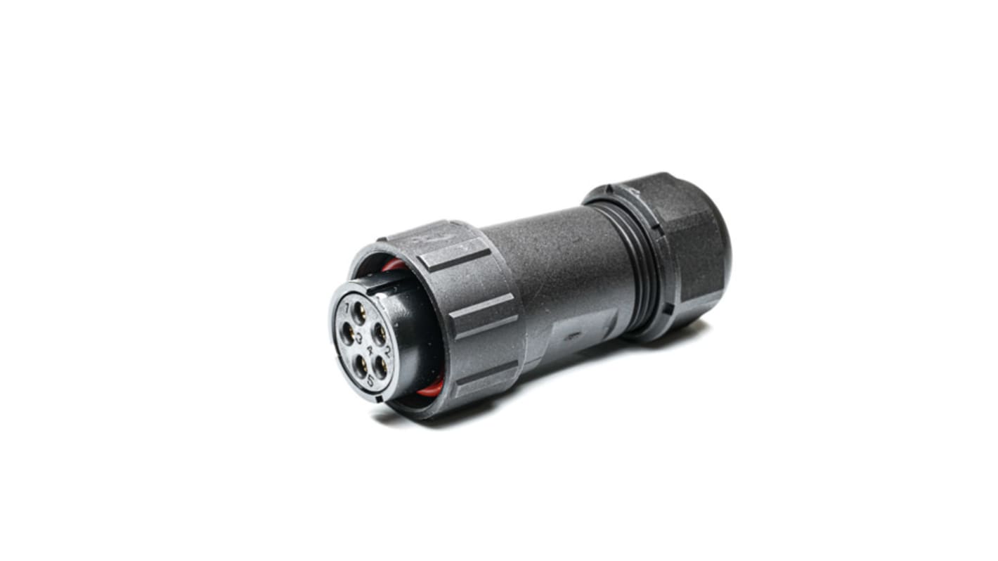 Conector circular RS PRO macho de 5 vías hembra, montaje aéreo, IP67