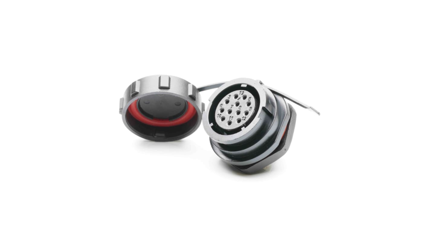 Connecteur circulaire RS PRO, Standard, 12 contacts, Montage avant, raccordement A souder