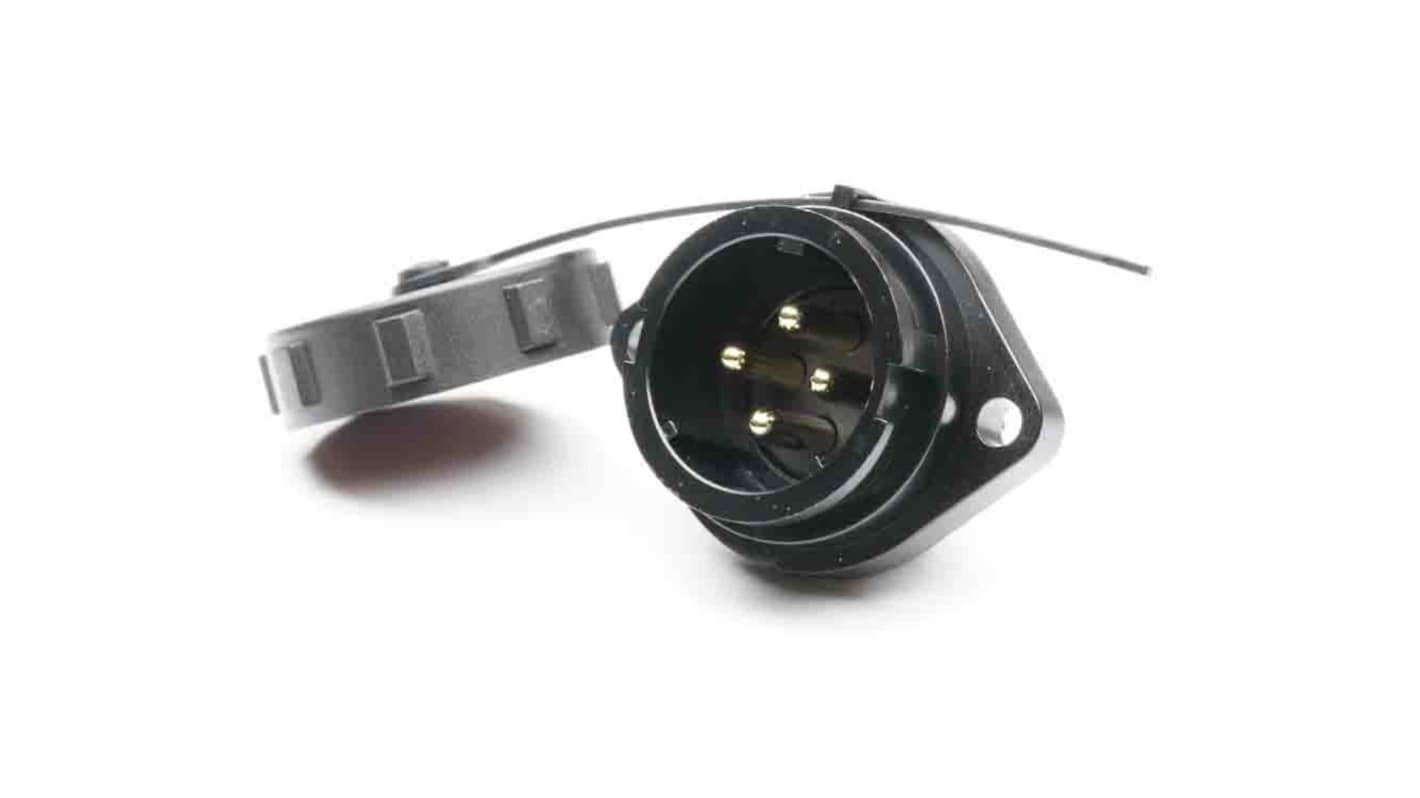 Conector circular RS PRO hembra de 4 vías macho, Montaje de Reborde, IP67