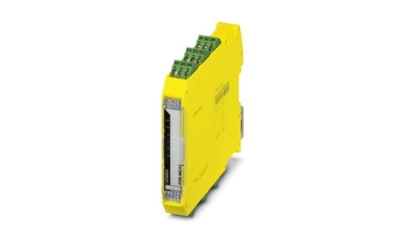 Phoenix Contact PSRmini PSR-MC42 1 Auxiliary Contacts Safety Relay 24V dc, Single/Dual-Channel 2 Safety Contacts
