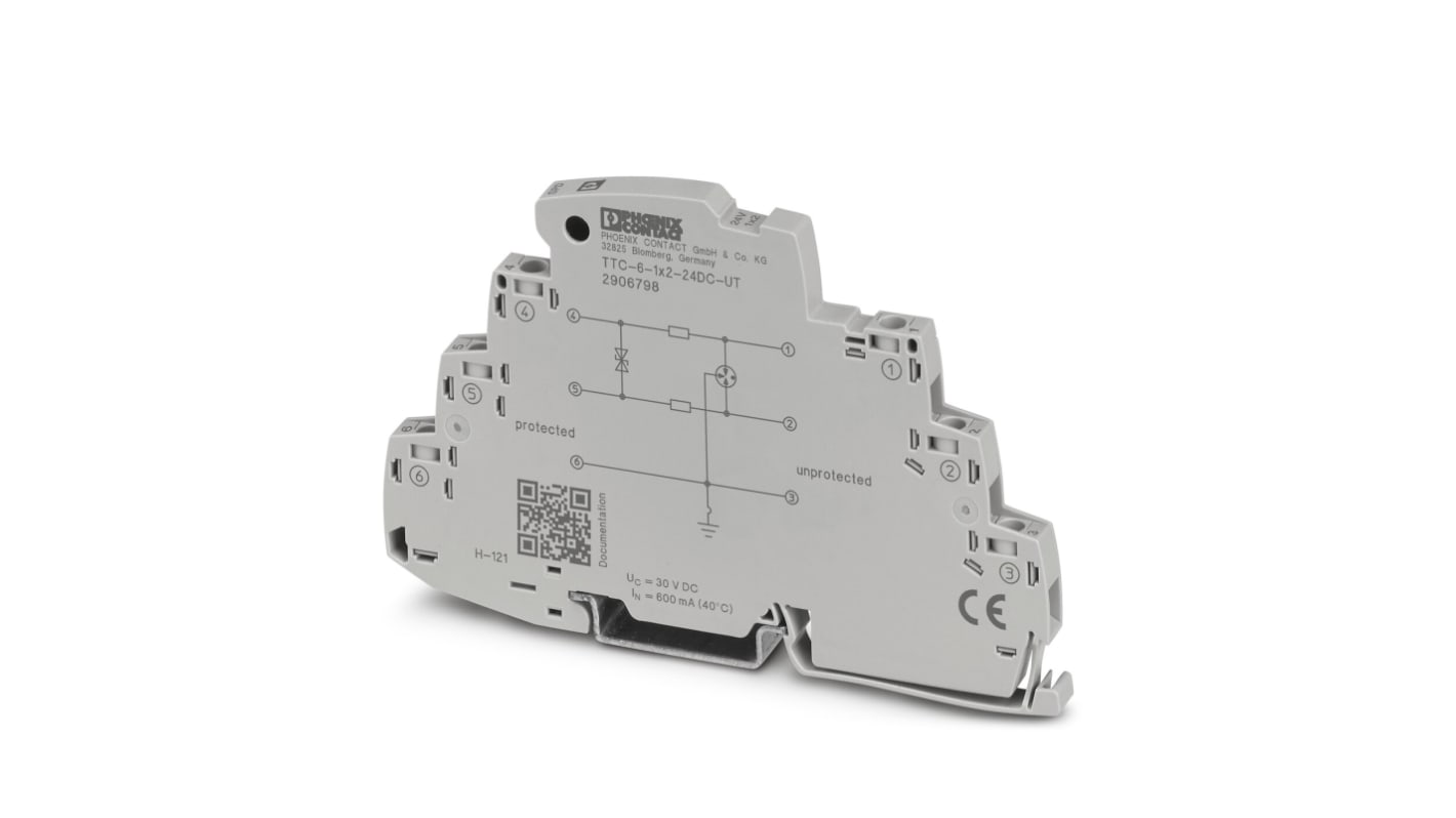 Parafoudre Phoenix Contact, 20kA, montage Rail DIN TTC Circuit de protection contre les surtensions