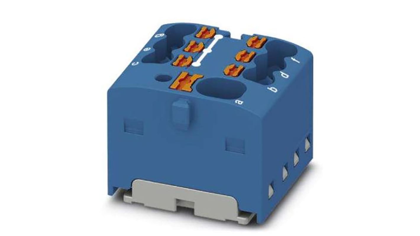 Phoenix Contact Distribution Block, 7 Way, 2.5mm², 17.5A, 450 V, Blue