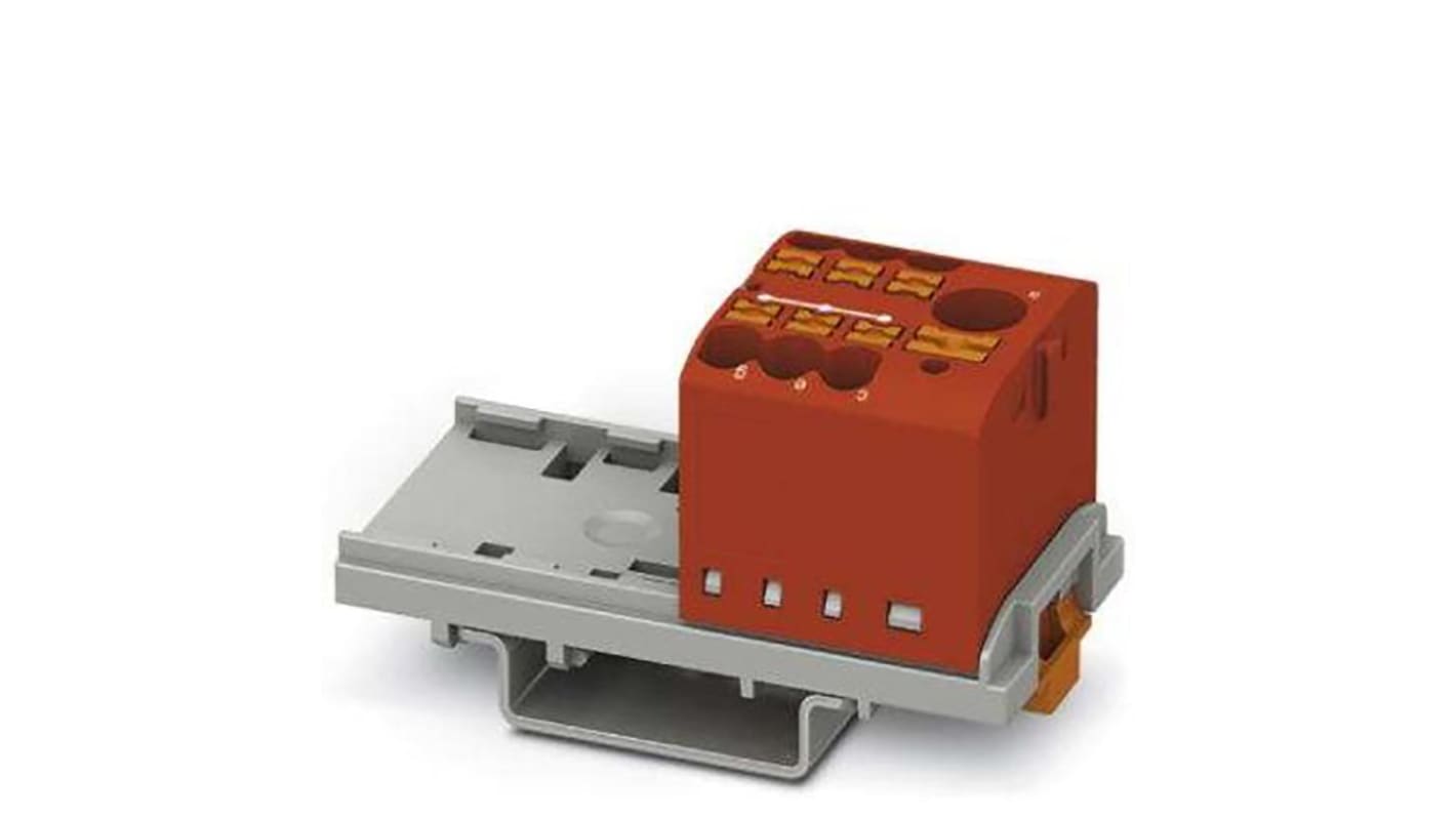 Phoenix Contact Distribution Block, 7 Way, 4mm², 24A, 690 V, Red