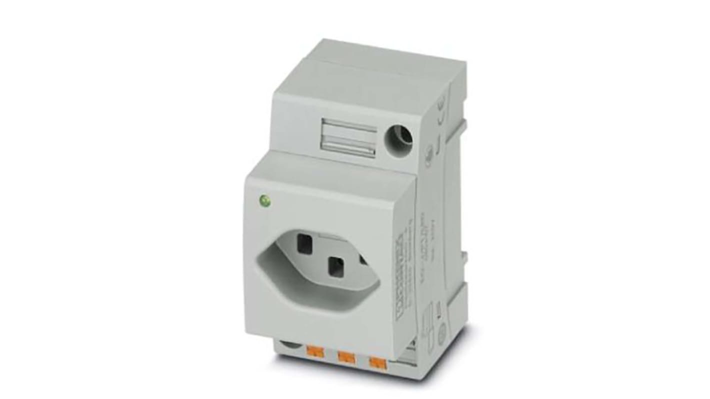 Phoenix Contact Swiss Mains Sockets, 16A, DIN Rail Mount, 250 V