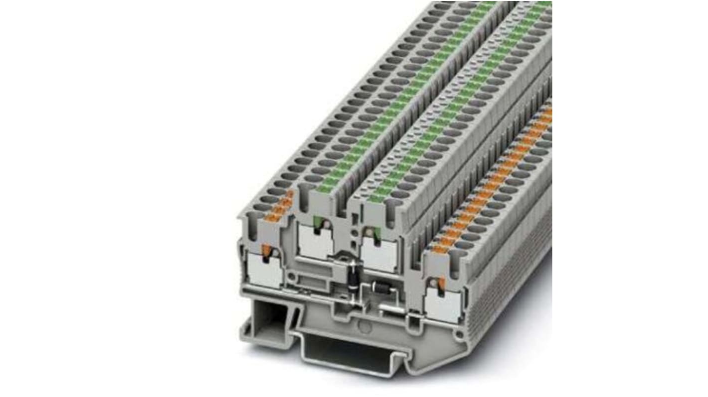 Phoenix Contact 1032734 PTTB 2.5-2DIO/O-UL/UR-UL/UOG/ Series Grey, 0.14 → 4mm², Push In Termination