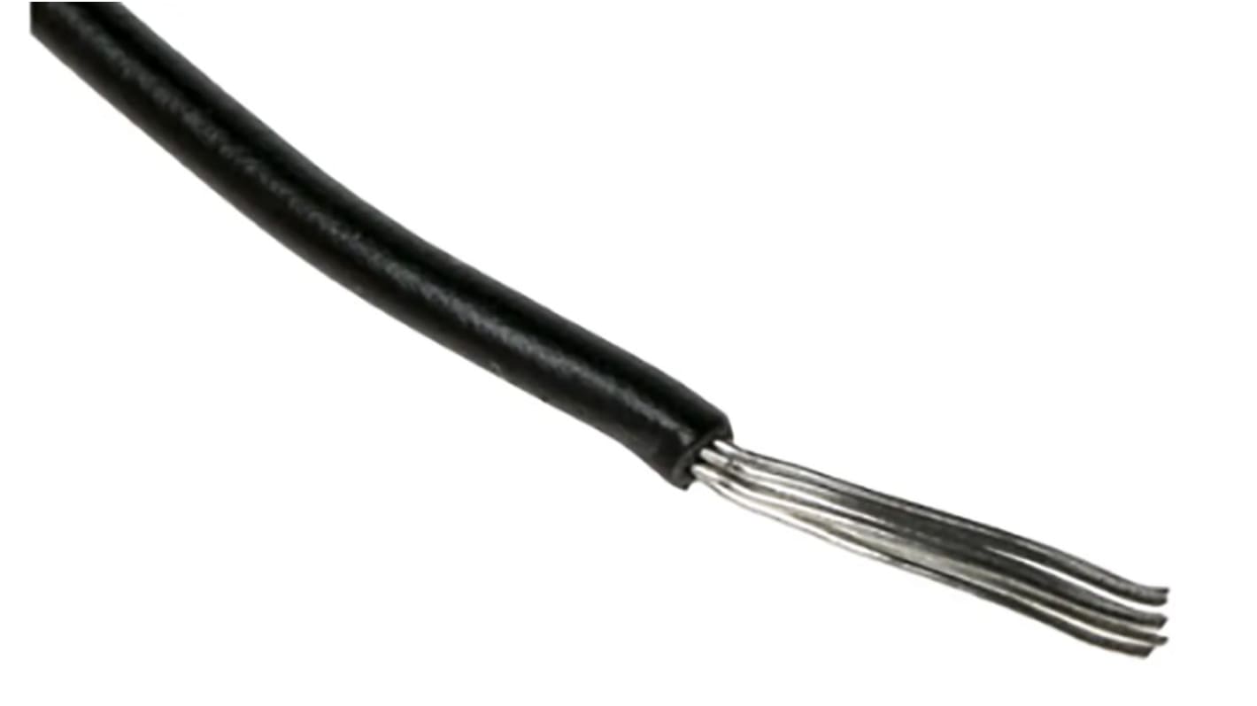 RS PRO Einzeladerleitung 0,75 mm², 18 AWG 100m Schwarz SR-PVC isoliert 7/0,4 mm Litzen UL1061