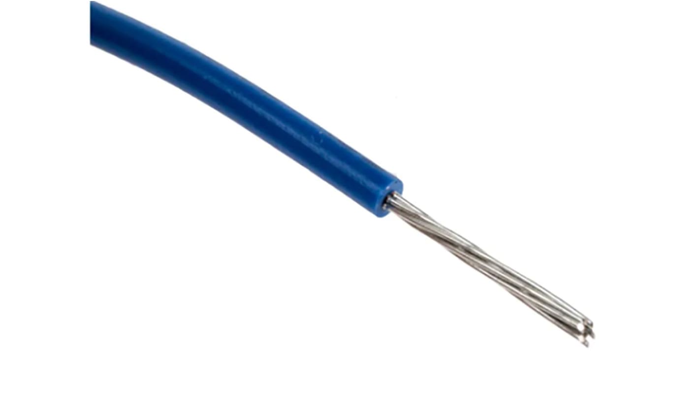 RS PRO Blue 0.33mm² Hook Up Wire, 22 AWG, 7/0.25 mm, 100m, PVC Insulation