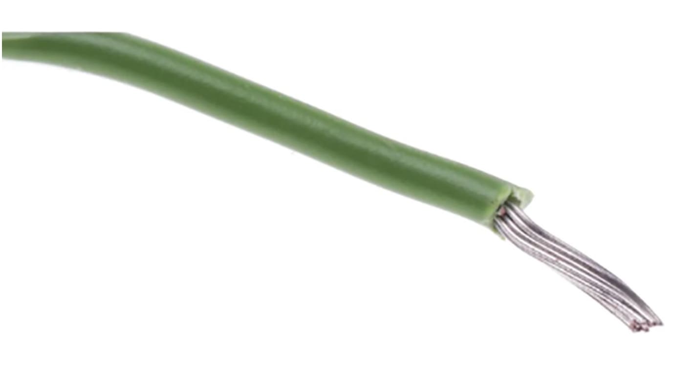 RS PRO Green 0.33mm² Hook Up Wire, 22 AWG, 7/0.25 mm, 100m, PVC Insulation