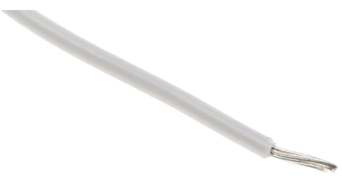 RS PRO White 0.33 mm² Hook Up Wire, 22 AWG, 7/0.25 mm, 100m, PVC Insulation