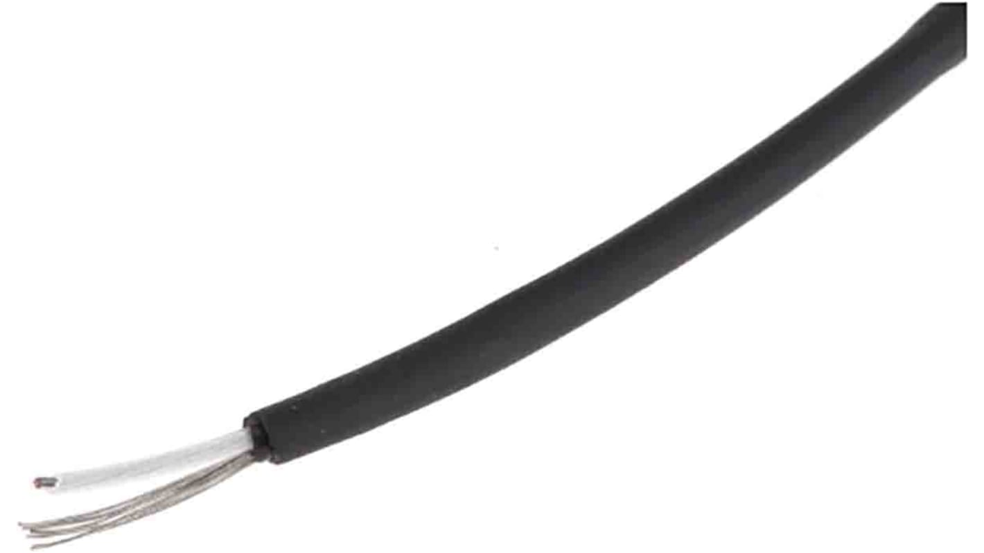 RS PRO 1 Core Microphone Cable, 0.22 mm² CSA Screened, 3.1mm od, 100m, Black