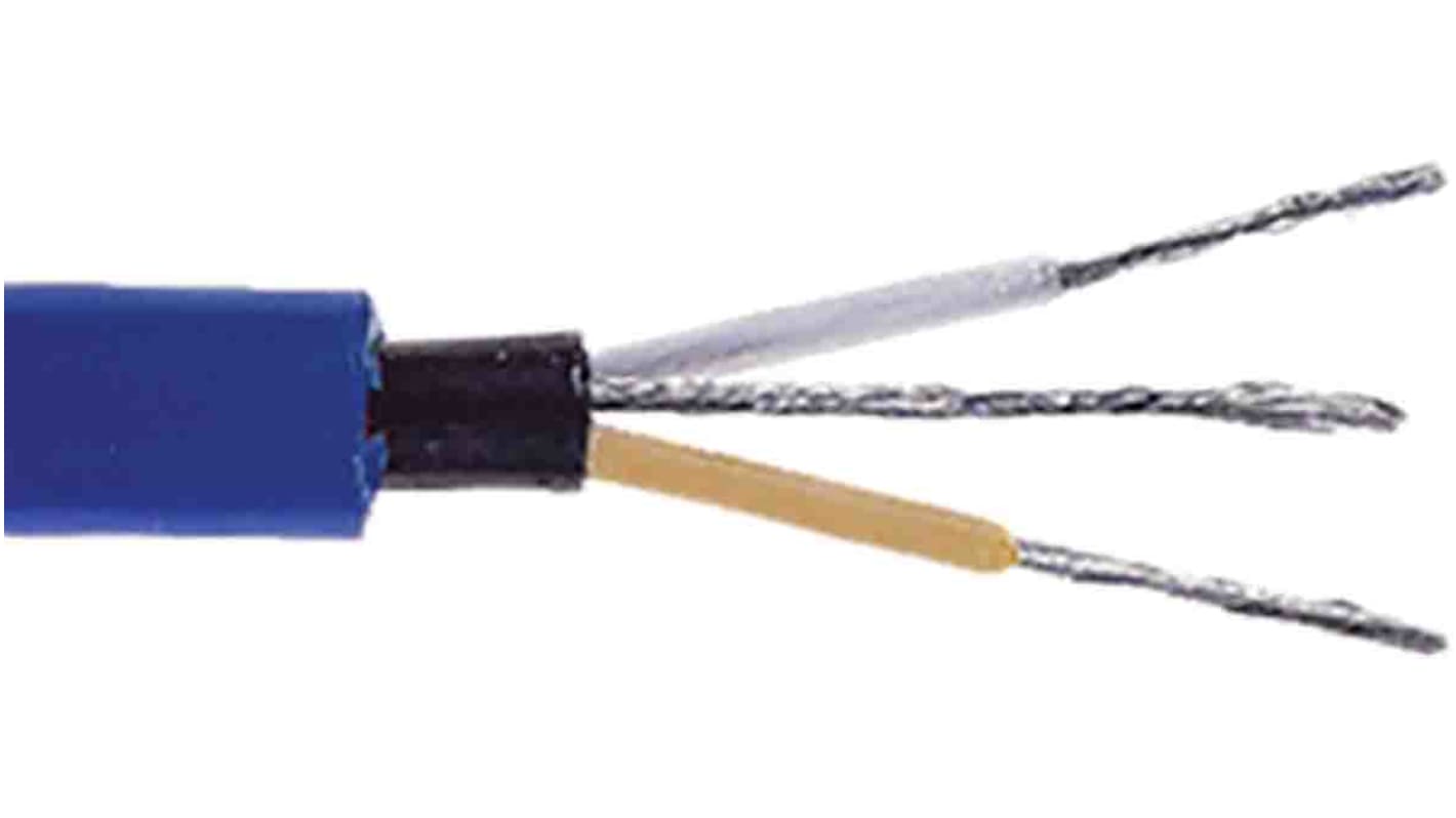 RS PRO 2 Core Microphone Cable, 0.36 mm² CSA Screened, 6.6mm od, 100m, Blue