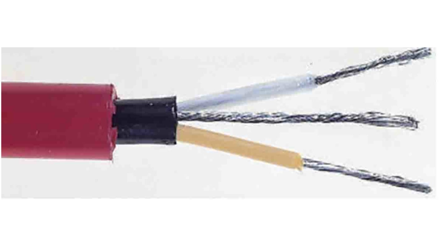 RS PRO 2 Core Microphone Cable, 0.36 mm² CSA Screened, 6.6mm od, 100m, Red