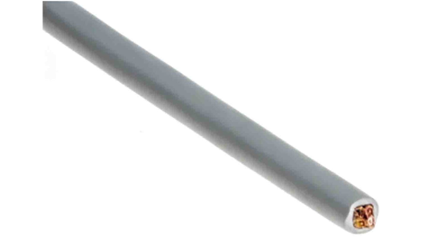 RS PRO 4 Core Microphone Cable, 0.078 mm² CSA Screened, 5.2mm od, 50m, Grey