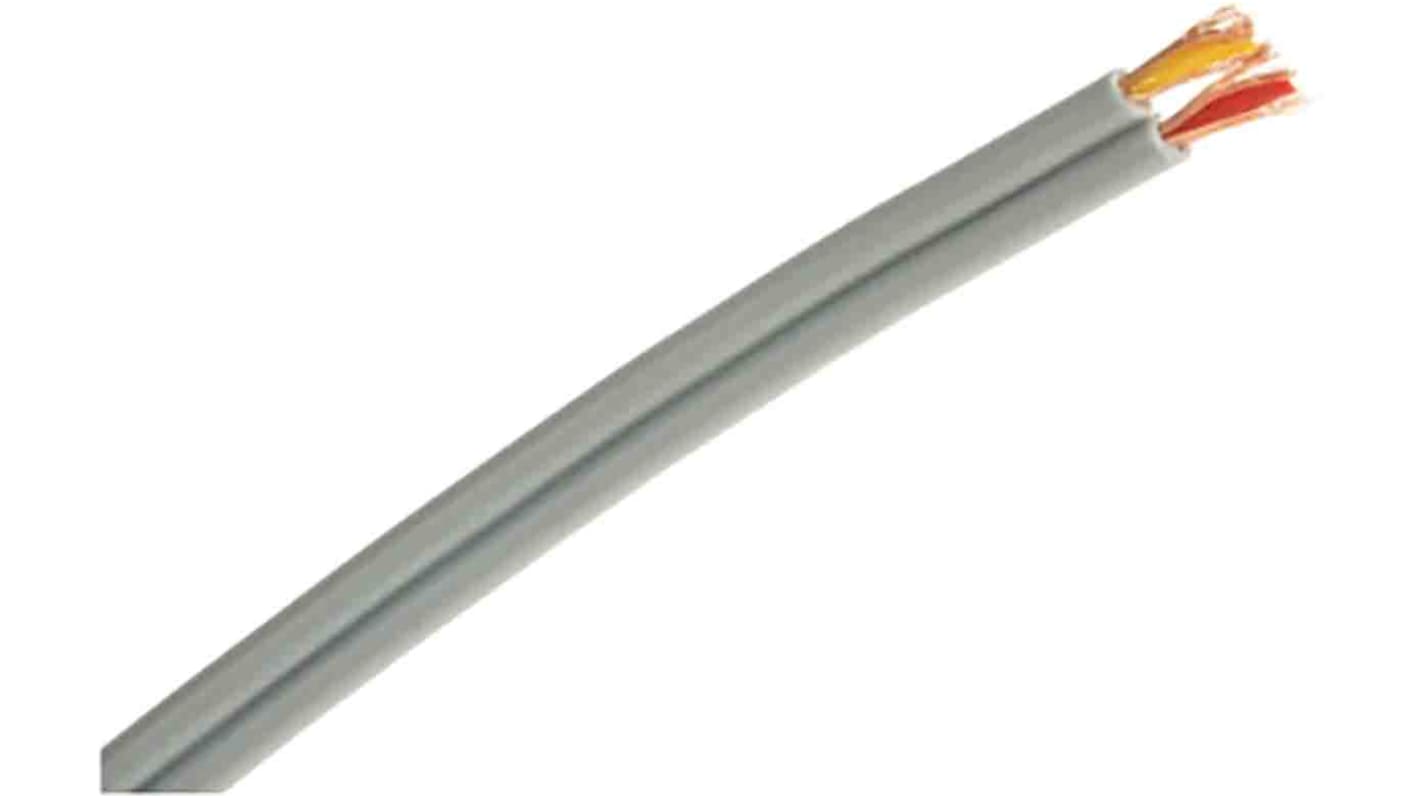RS PRO 2 Core Microphone Cable, 0.14 mm² CSA Screened, 2.9 x 5.9mm od, 100m, Grey