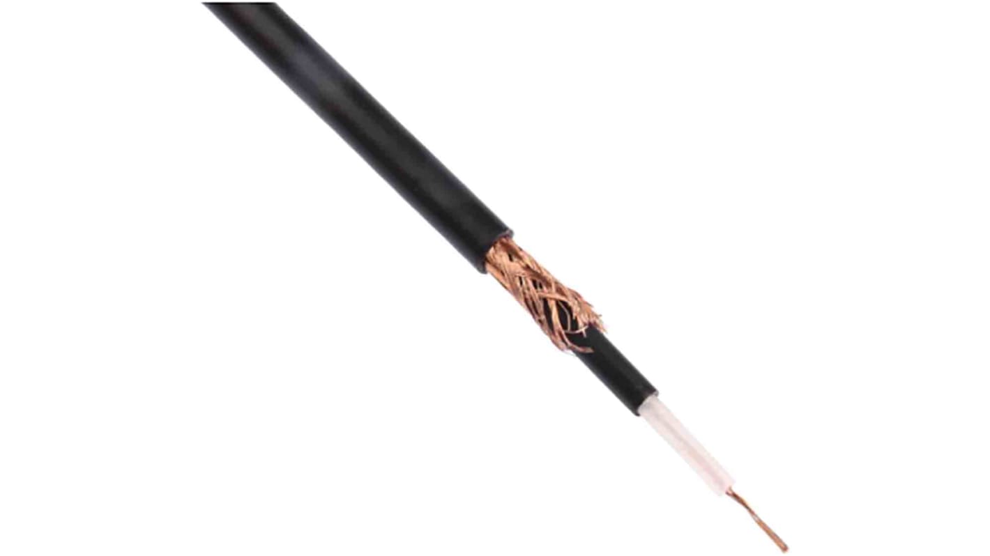 RS PRO 1 Core Microphone Cable, 0.22 mm² CSA Screened, 4.5mm od, 25m, Black