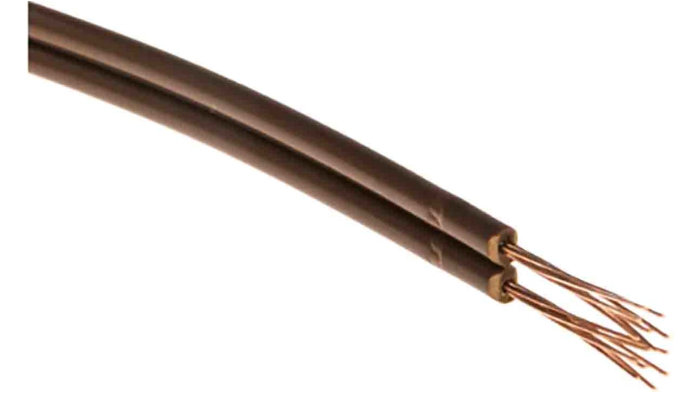 RS PRO 2 Core Speaker Cable, 0.34 mm² CSA, 1.8mm od, 100m, Brown