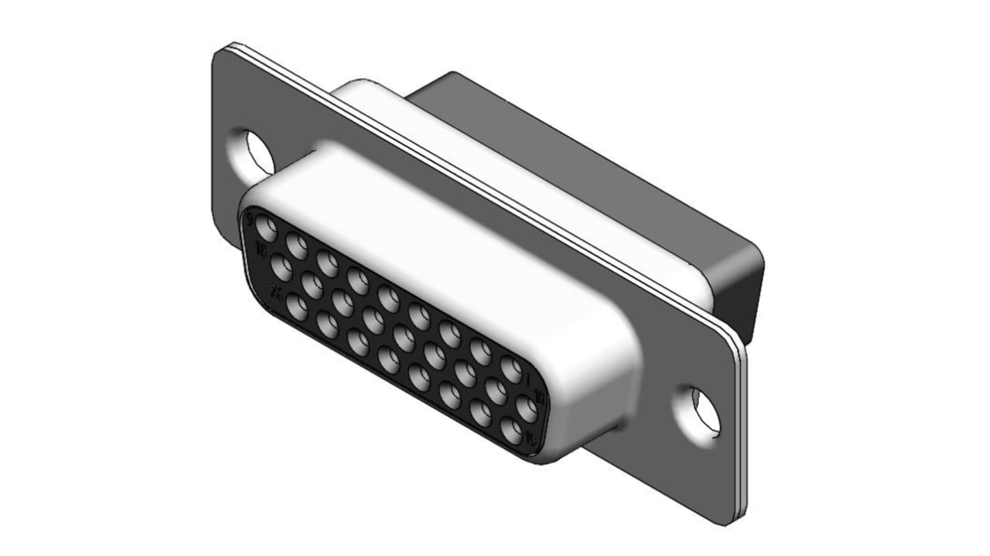 FCT from Molex 173113 26 Way Panel Mount D-sub Connector Socket, 1.98mm Pitch, with 4-40 Screw Locks