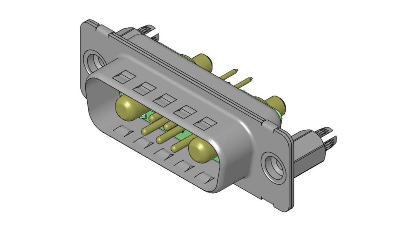 FCT from Molex 173107 7 Way D-sub Connector Socket, 2.74mm Pitch, with 4-40 Screw Locks