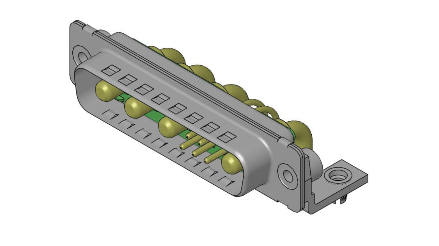 FCT from Molex 173107 9 Way Right Angle D-sub Connector Socket, 2.54mm Pitch, with 4-40 Screw Locks