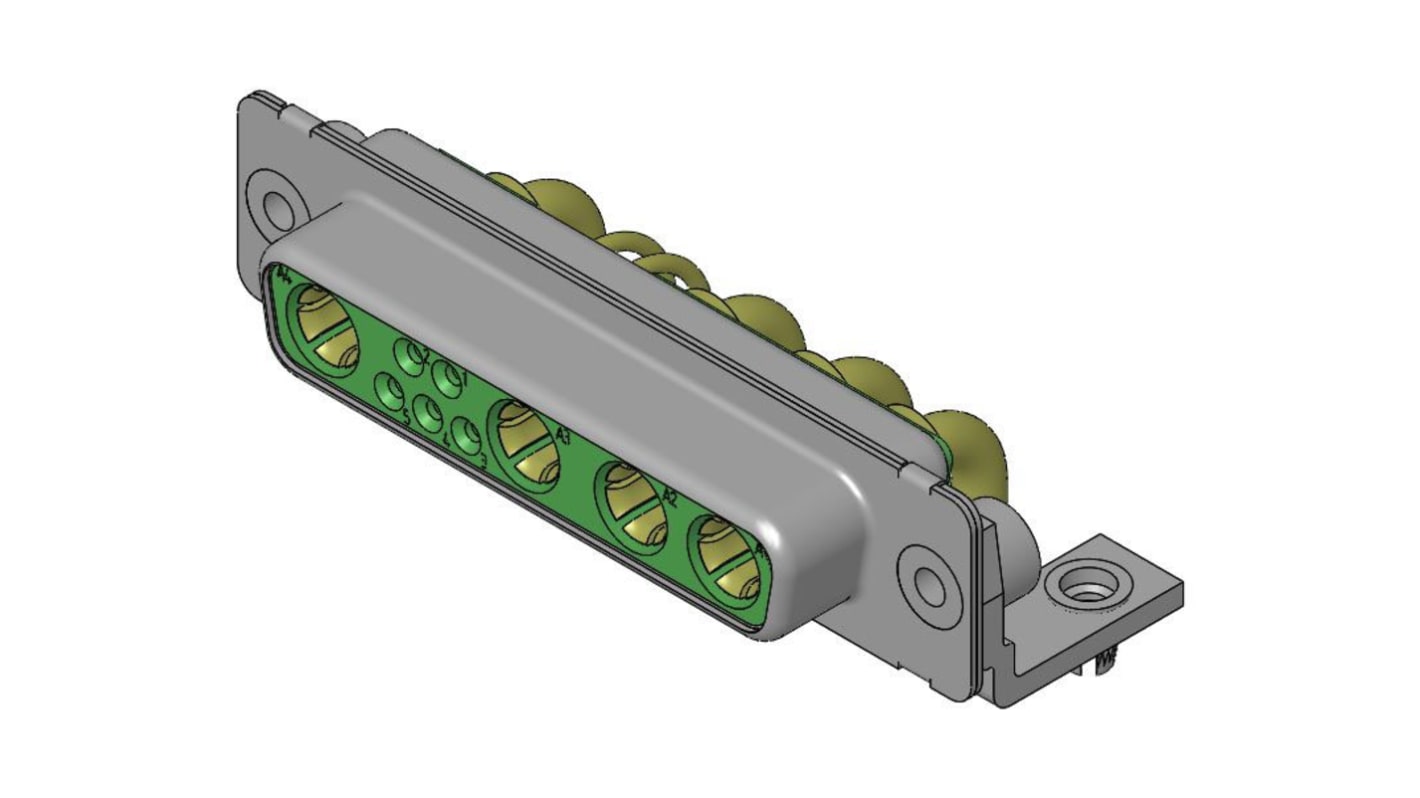 FCT from Molex 173107 9 Way Right Angle D-sub Connector Socket, 2.54mm Pitch, with 4-40 Screw Locks