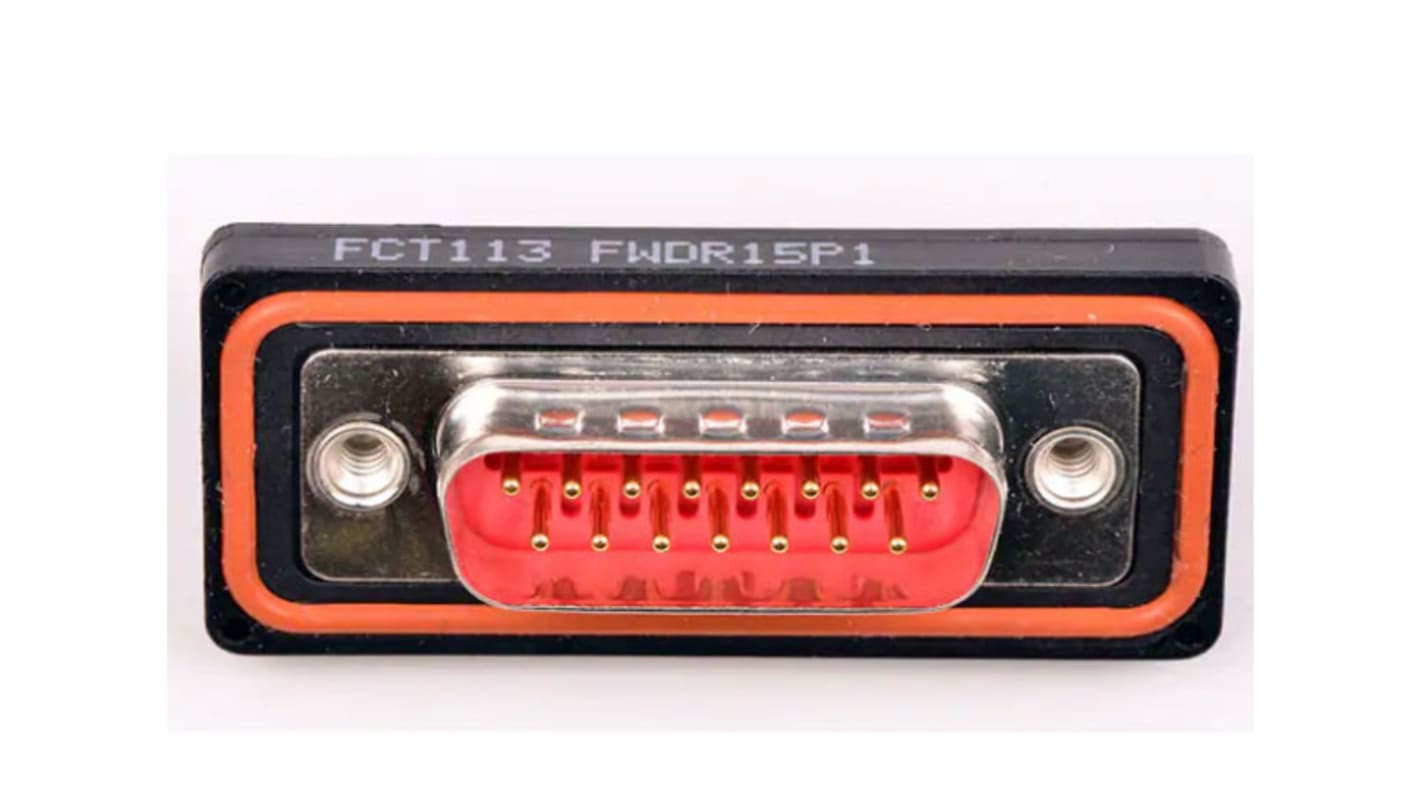 FCT from Molex 172704 15 Way Through Hole D-sub Connector Plug, 2.84mm Pitch, with 4-40 Screw Locks