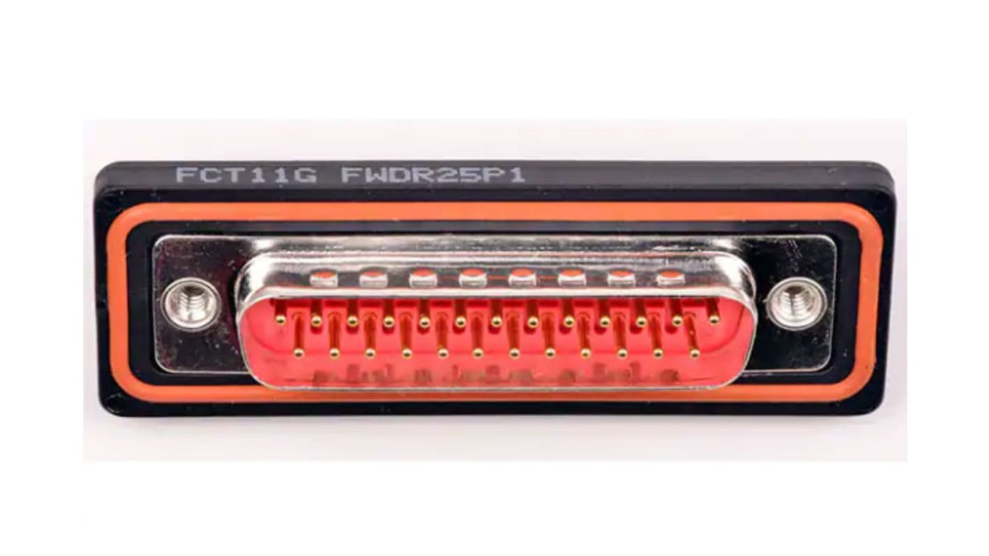 FCT from Molex 172704 25 Way Through Hole D-sub Connector Plug, 2.84mm Pitch, with 4-40 Screw Locks