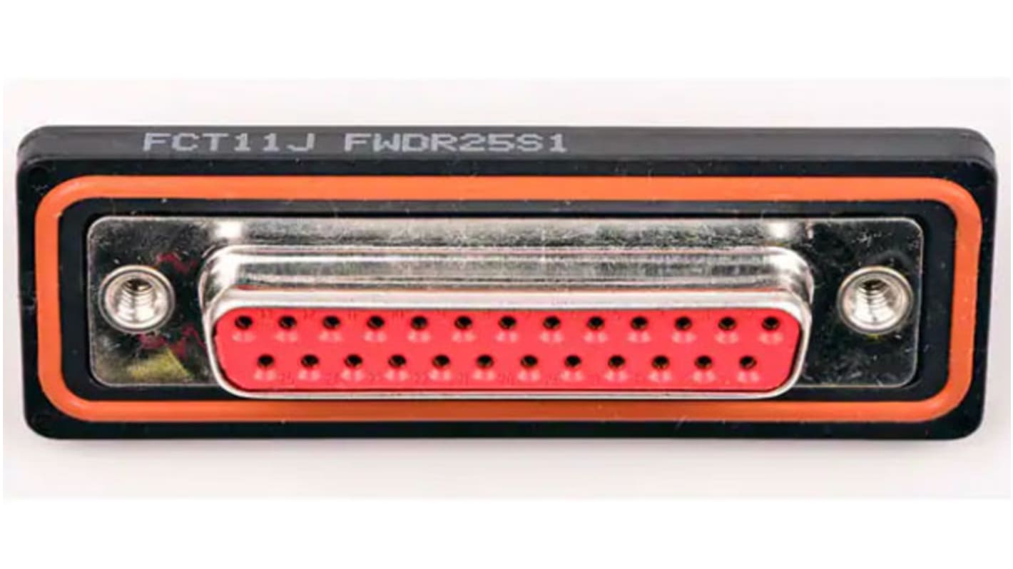 FCT from Molex 172704 25 Way Through Hole D-sub Connector Socket, 2.84mm Pitch, with 4-40 Screw Locks