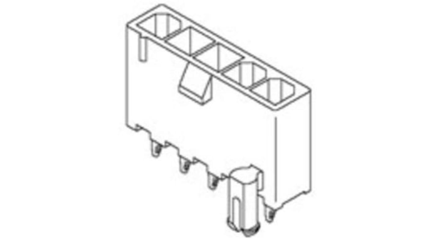 Molex Mini-Fit Jr. Series Vertical Through Hole PCB Header, 4 Contact(s), 4.2mm Pitch, 1 Row(s), Shrouded