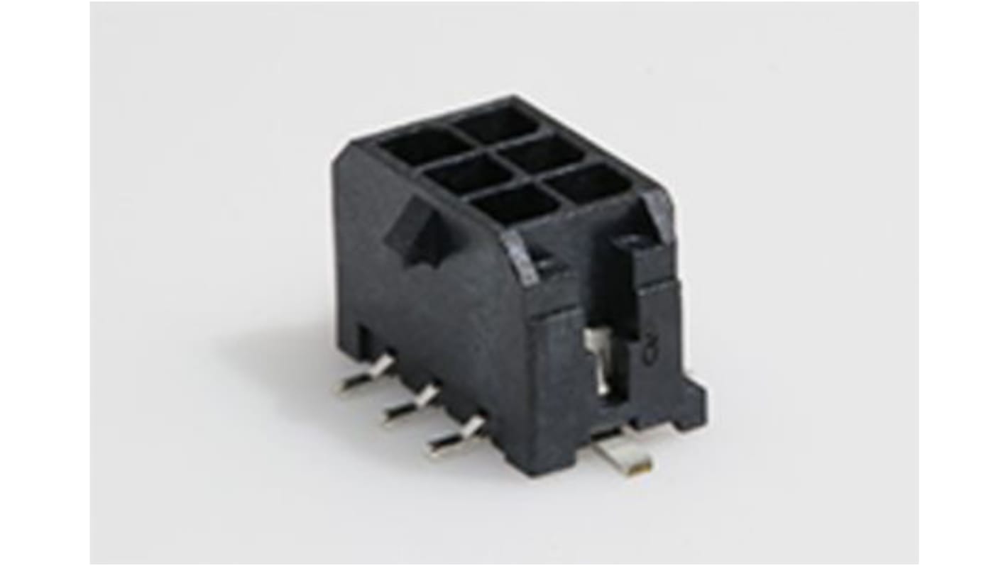 Embase pour CI Molex, Micro-Fit 3.0, 6 pôles , 3.0mm, 2 rangées , Verticale