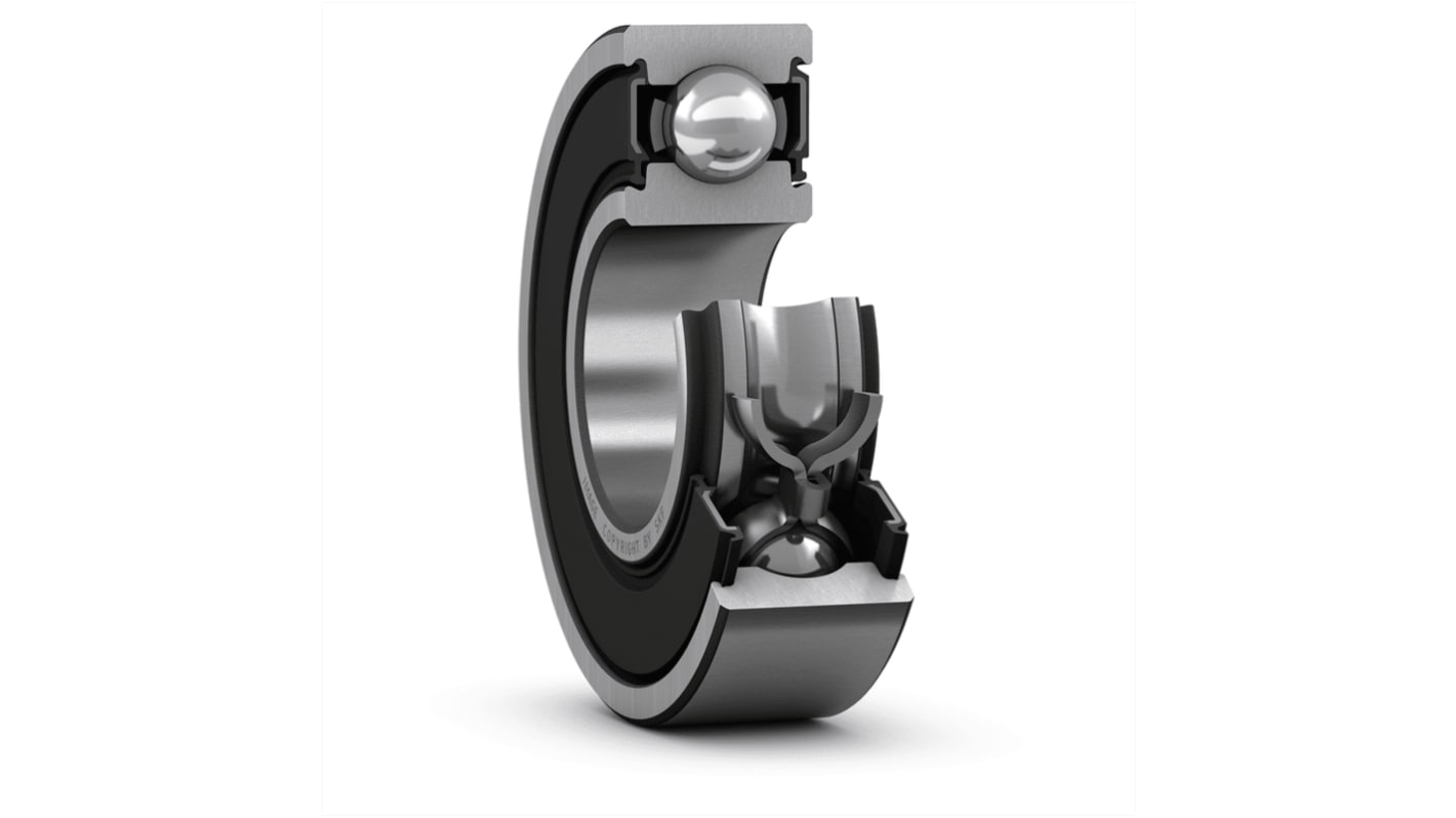 SKF 6200-2RSL Single Row Deep Groove Ball Bearing- Both Sides Sealed 10mm I.D, 30mm O.D