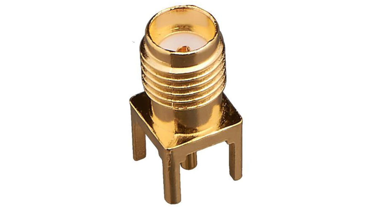 TE Connectivity, Jack Cable Mount SMA Connector, Solder Termination, Straight Body