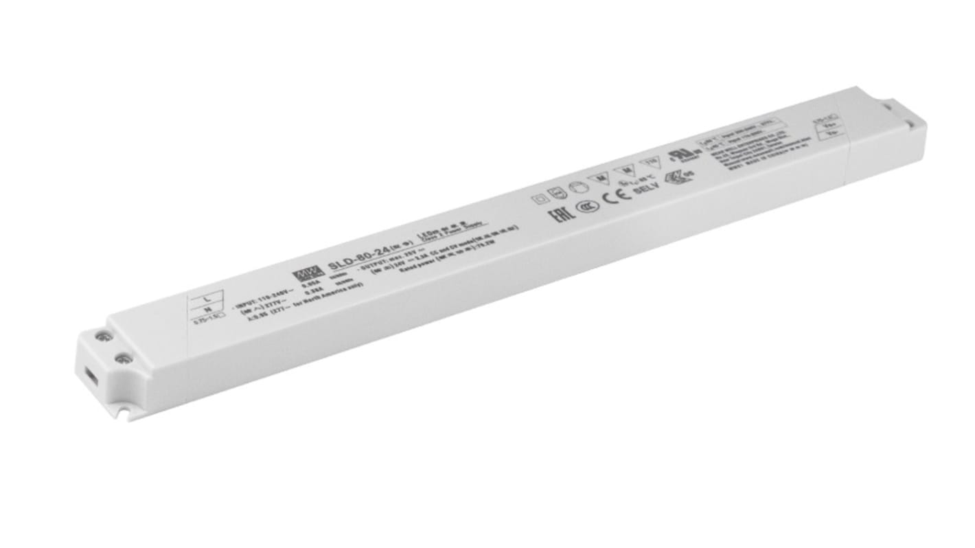MEAN WELL 79.2W LED驱动电源, 输出12V 6.6A, , SLD-80系列