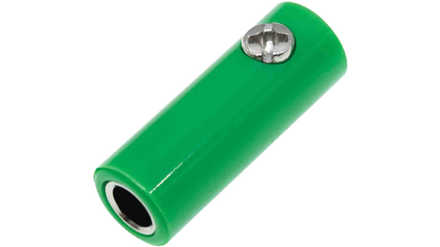 RS PRO Green Female Banana Socket, 4 mm Connector, Screw Termination, 32A, 30V, Nickel Plating