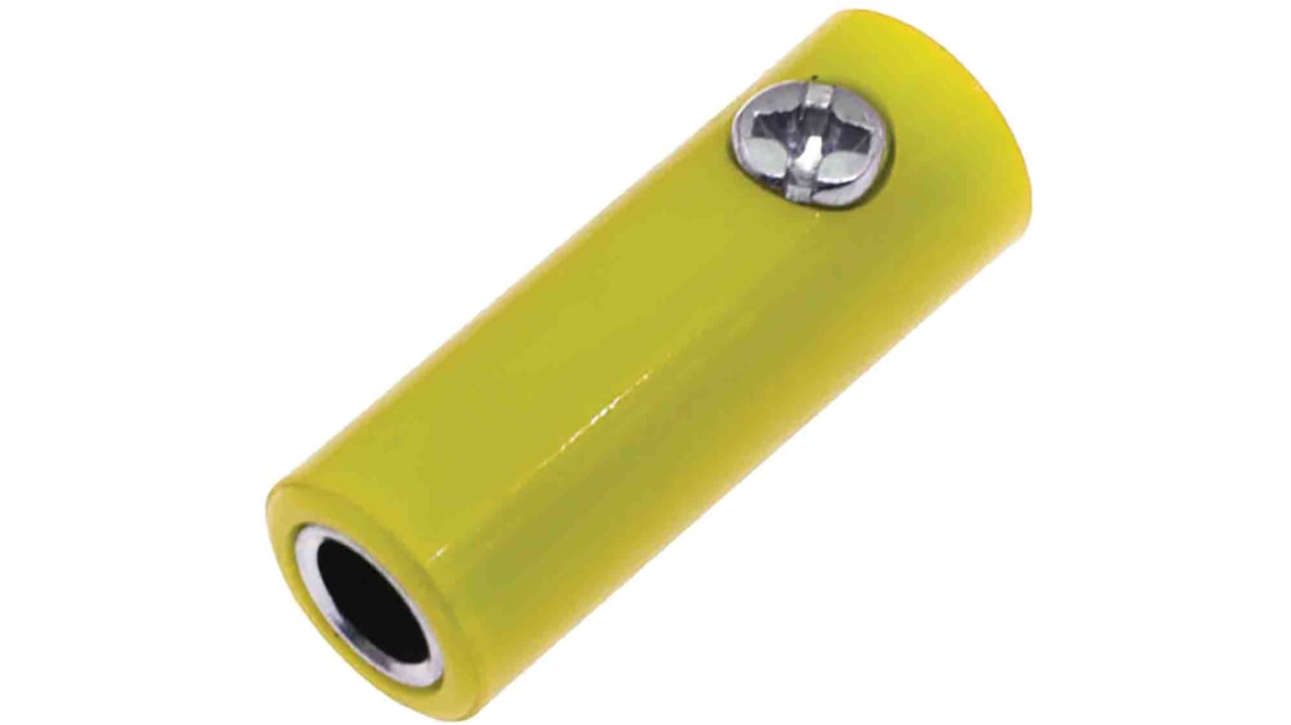 RS PRO Yellow Female Banana Socket, 4 mm Connector, Screw Termination, 32A, 30V, Nickel Plating