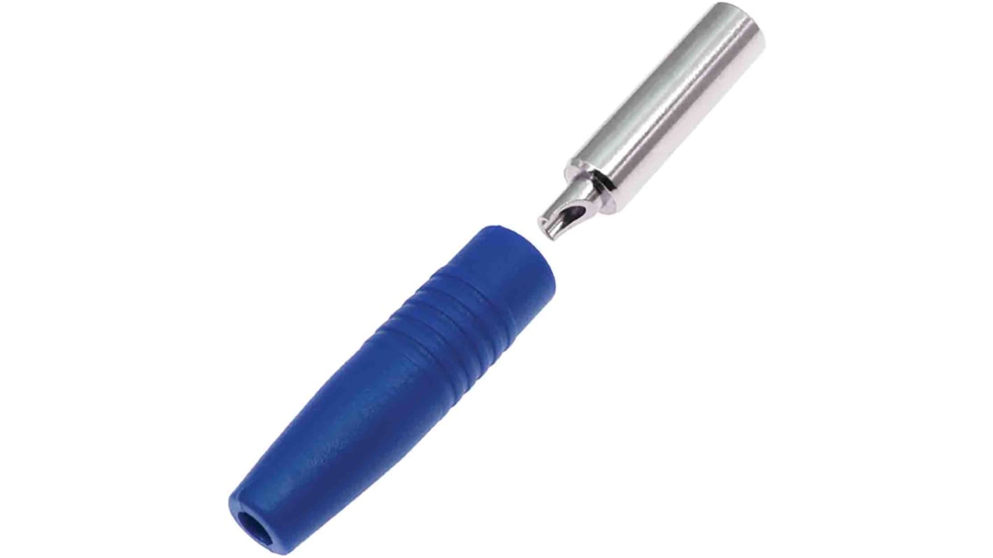 RS PRO Blue Female Banana Socket, 4 mm Connector, Solder Termination, 24A, 30V, Nickel Plating