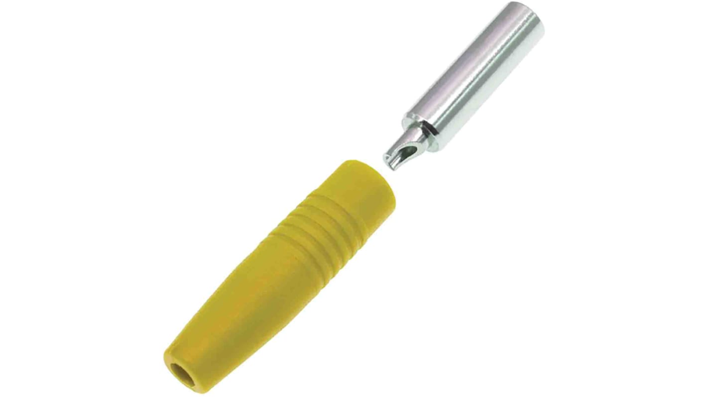 RS PRO Yellow Female Banana Socket, 4 mm Connector, Solder Termination, 24A, 30V, Nickel Plating