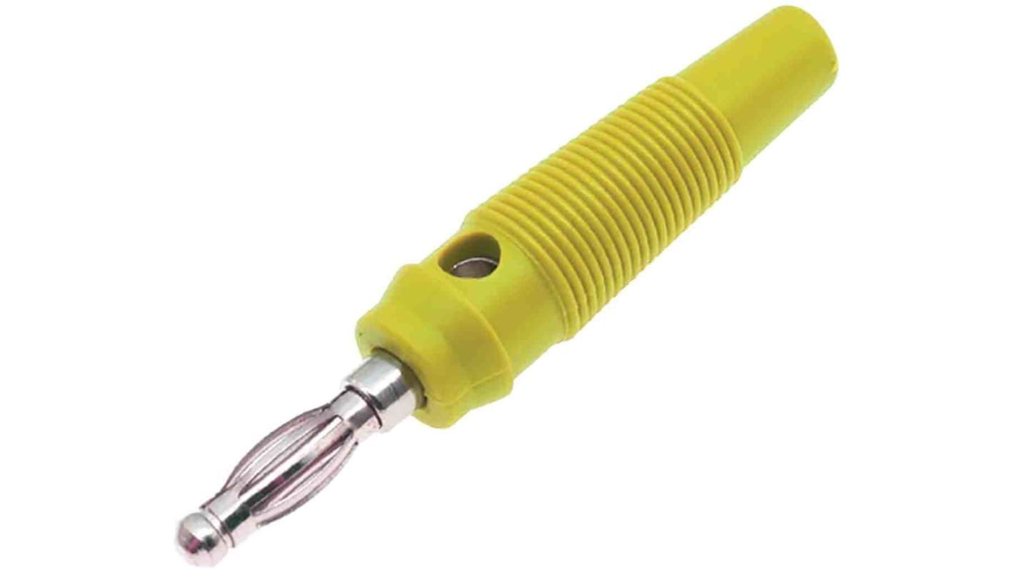 Connettore a banana RS PRO, Maschio, Giallo, 24A, 4 mm