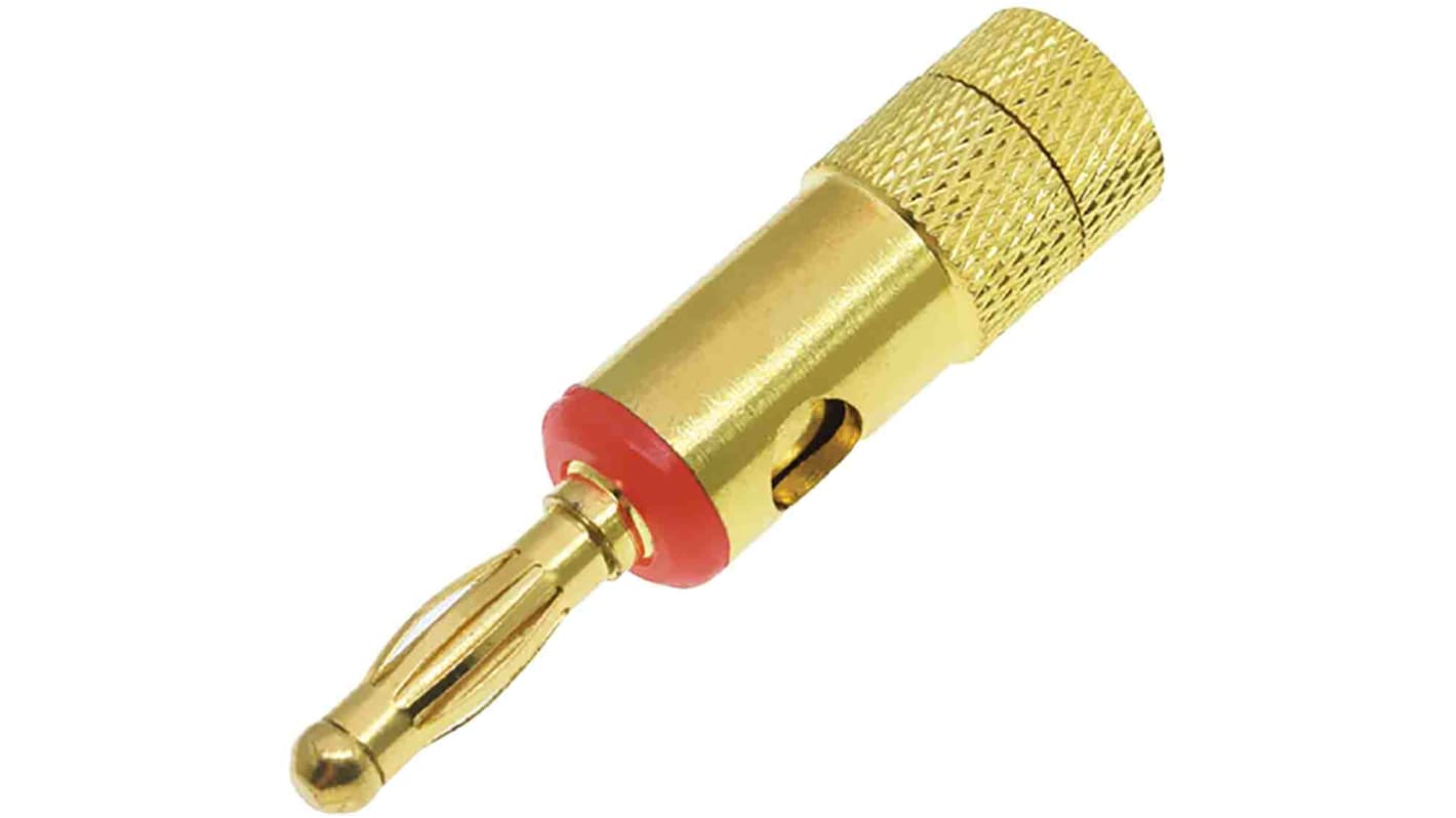 Connettore a banana RS PRO, Maschio, Rosso, 24A, 4 mm