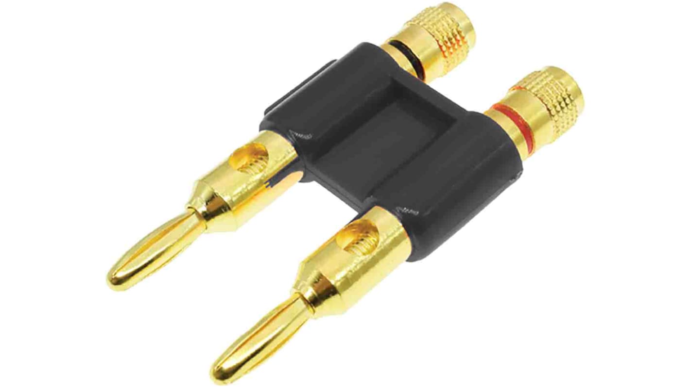 RS PRO Black Male Banana Plug, 4 mm Connector, 32A, 30V, Gold Plating