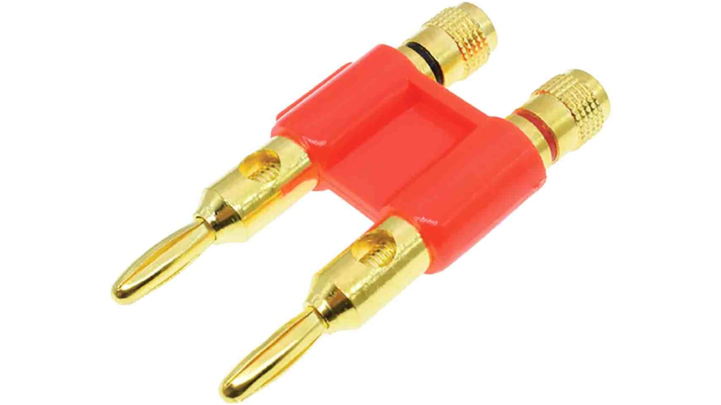 RS PRO Red Male Banana Plug, 4 mm Connector, 24A, 30V, Gold Plating