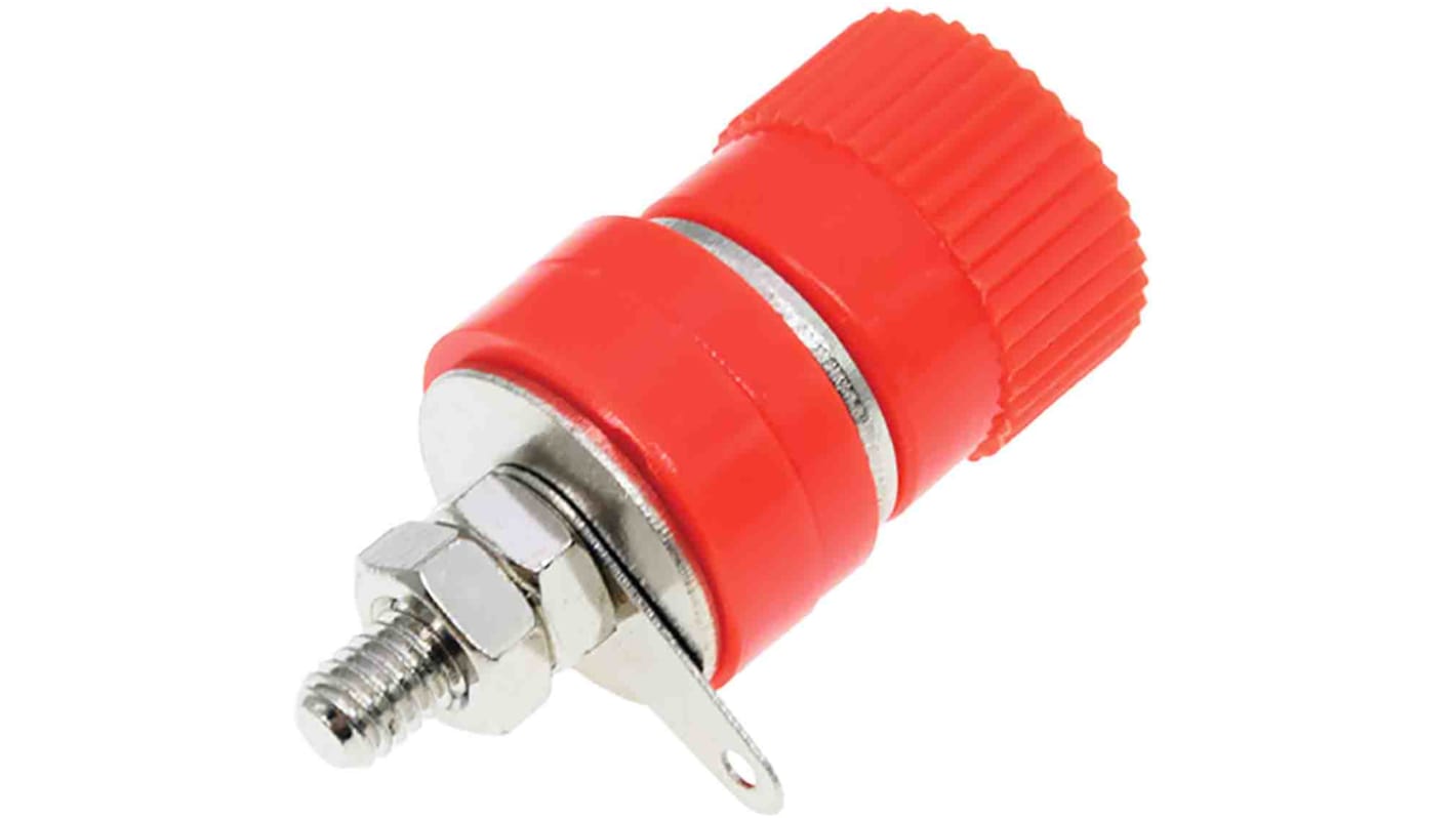 RS PRO Red Female Banana Socket, 4 mm Connector, Solder Termination, 24A, 30V, Nickel Plating