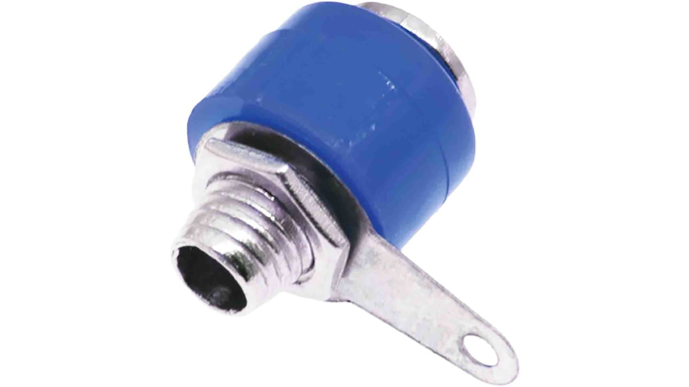 RS PRO 4 mm Bananenbuchse Blau, Kontakt vernickelt, 30V / 19A, Lötanschluss