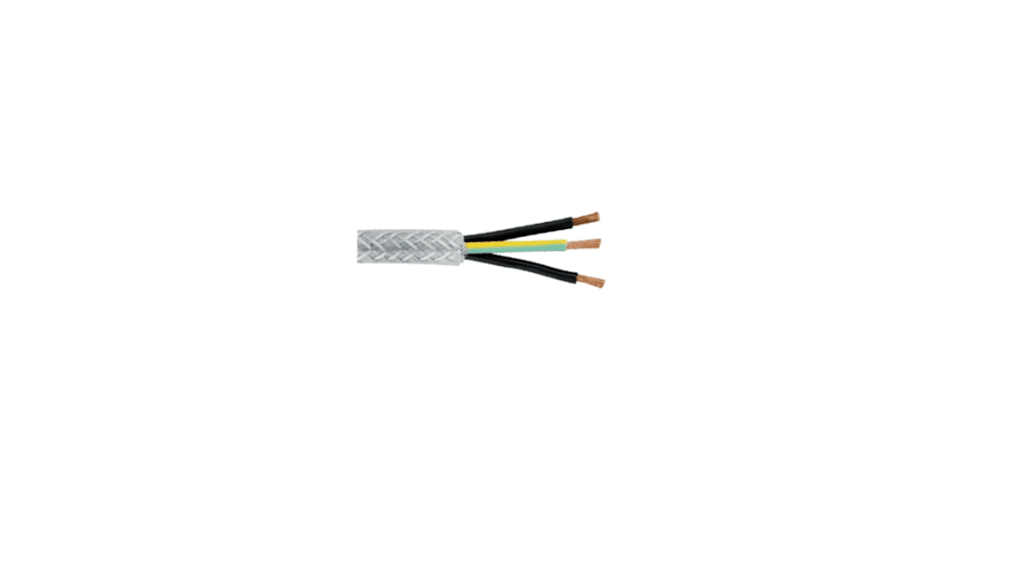RS PRO 4芯SY控制电缆, 1 mm², 屏蔽, 50m长, 透明PVC护套