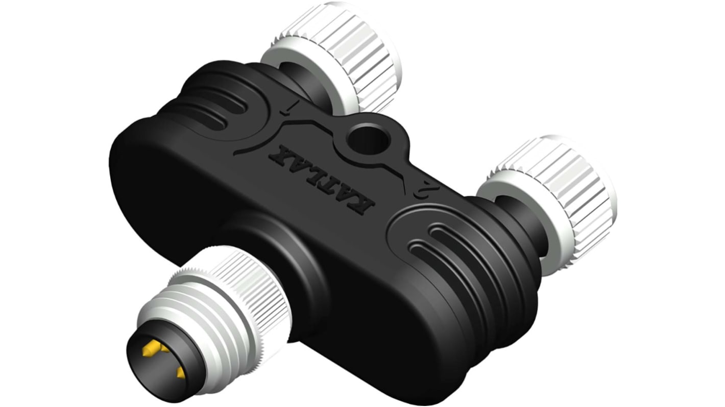 RS PRO 3 Pole M8 Plug to 3 Pole M12 Socket Adapter